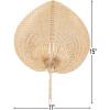 Fun Express Natural Bamboo Raffia Hand Fans Bulk Set of 12 – Premium Paper Fans for Wedding Favors, Guests & Party Decorations | Tropical Luau Accessories for Outdoor Events & Reception Supplies