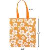 Fun Express Reusable Hibiscus Tote Bags (set of 12) Bright Haiwian colors, Tiki and Luau theme – Great for Groceries or Destinaton Wedding and Party Favors