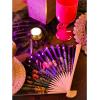 Fun Express Tropical Nights Folding Hand Fans Tiki and Luau Party Supplies – Fans for Wedding Party Favor – Fabric Sleeve for Protection – Multi-Colored Or Various Tropical Colors (Set of 12)