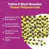 Yellow & Black Hawaiian Flower Leis – 38″ x 2.5″ ( Pack of 12) – Premium Polyester, Vibrant & Durable Tropical Lei Necklaces – Perfect for Luau & Hawaiian Party