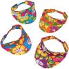 Fun Express – Hibiscus Print Luau Visors for Party – Apparel Accessories – Hats – Visors – Party – 12 Pieces Multicolor