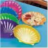 Fun Express Colorful Plastic Sea Shell Plates – Decorations Disposable Paper Plates – Tableware Perfect for Birthday Christmas New Year Picnic Party Baby Shower – Party Supplies – 12 Pieces