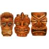 Fun Express Jumbo Tiki Mask Cardboard Cutouts 34-36 Inch – 3 Piece Set Brown Tribal Design | Perfect Tiki Bar Decor for Hawaiian Luau Party Decorations, Beach Themed Room & Tropical Wall Art Display
