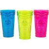 Fun Express Plastic Tiki Re-Usable Cups 12 Pieces 20 oz Assorted Neon Colors Reusable Cups – Great for Tiki and Luau Parties, Birthdays, Bridal Showers and Cook Outs