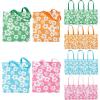 Fun Express Reusable Hibiscus Tote Bags (set of 12) Bright Haiwian colors, Tiki and Luau theme – Great for Groceries or Destinaton Wedding and Party Favors