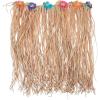 Plus Size Hula Skirt for Women, Raffia Grass with Hibiscus Flowers – Luau, Hawaiian, Tiki Party and Halloween Costume Multicolored