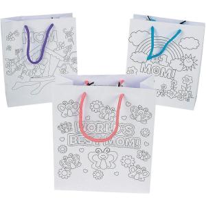 Color Your Own Mom Paper Gift Bags – Crafts for Kids and Fun Home Activities