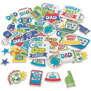 Fun Express 300 Pieces- Father’s Day Foam Shapes, Bulk Set | Dad Crafts for Kids and Fun Home Activities