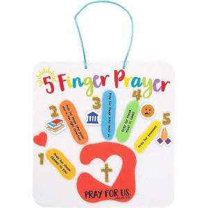 Fun Express 5-Finger Prayer Handprint Sign Craft Kit – Makes 12