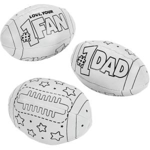 Fun Express Color Your Own Father’s Day Footballs – Set of 12 – DIY Craft Gifts for Kids