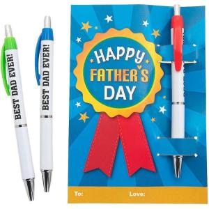 Fun Express Father’s Day Pens with Card – Stationery – 12 Pieces