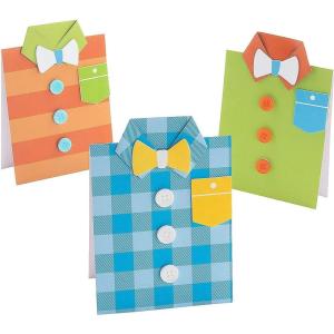 Fun Express Father’s Day Shirt Card Craft Kit – Makes 12 Cards DIY Craft Gifts for Kids