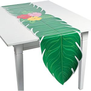 Fun Express Luau Leaf Table Runner – Wedding Table Runners Supplies – Party Kitchen Dining Home Decoration – Decoration for Home Party Decor – VBS Vacation Bible School Supplies/Decor – 1 Piece