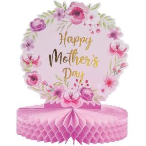 Fun Express Mother’s Day Centerpiece – Elegant Floral Table Decor for Mother’s Day Celebrations Spring Parties Special Occasions – Dining Table or Event Decor for Mom – 1 Piece – Red