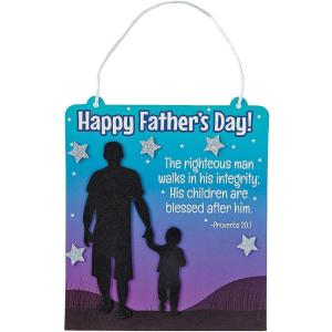 Fun Express Religious Father’s Day Sign Craft Kit – Makes 12 – DIY Crafts for Kids and Sunday School Activities