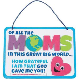 Fun Express Religious Mother’s Day Sign Craft Kit – Makes 12 – DIY Craft Gifts for Kids