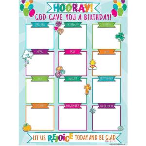 Fun Express Sunday School Dry Erase Birthday Poster – 1 Piece – Educational And Learning Activities For Kids