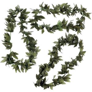 Fun Express Tropical Fern Leaf Lei – Vibrant Green Hawaiian Luau and Tiki Party Supplies – Ideal Beach Parties Tropical Celebrations & Outdoor Events – Pack for Festive Fun & Decorations – 12 Pieces
