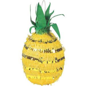 Gold Foil Pineapple Pinata – Tropical Hawaiian, Luau and Tiki Party Decor – 1 Piece