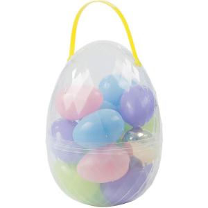 Large Easter Egg Container Filled with 17 Plastic Easter Eggs – Easter Supplies and Decor