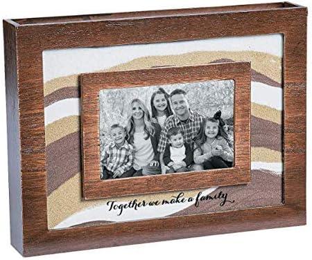 imageBlended Family Sand Ceremony Picture Frame Kit for Wedding Wood and Glass Holds 6 x 4 Photo Unity Wedding Supplies