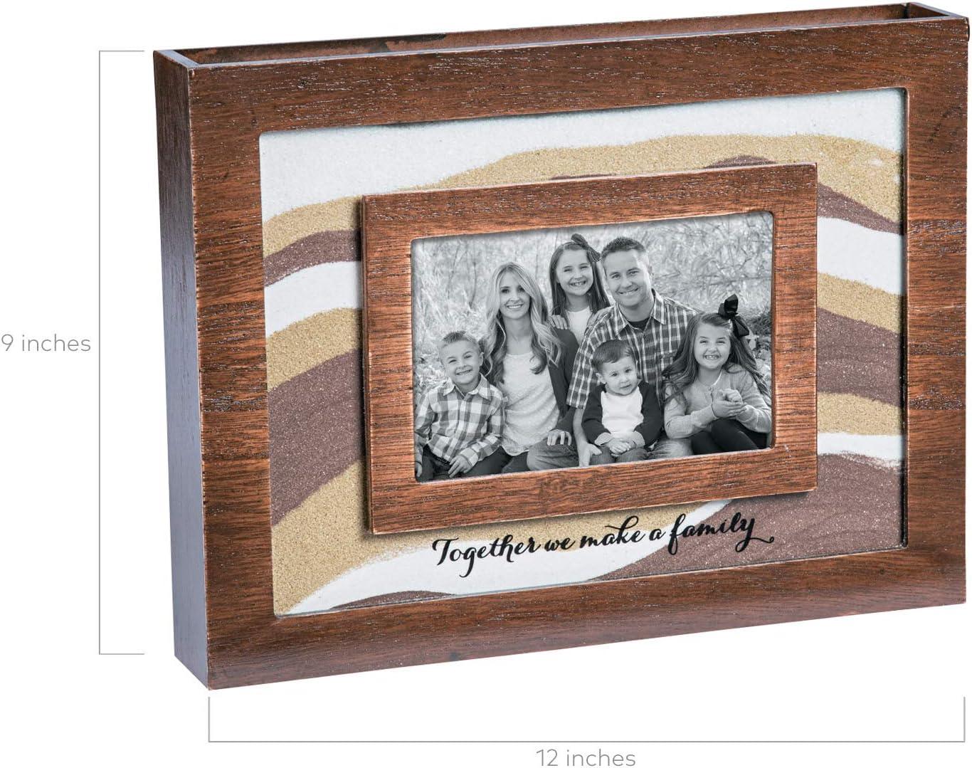 imageBlended Family Sand Ceremony Picture Frame Kit for Wedding Wood and Glass Holds 6 x 4 Photo Unity Wedding Supplies