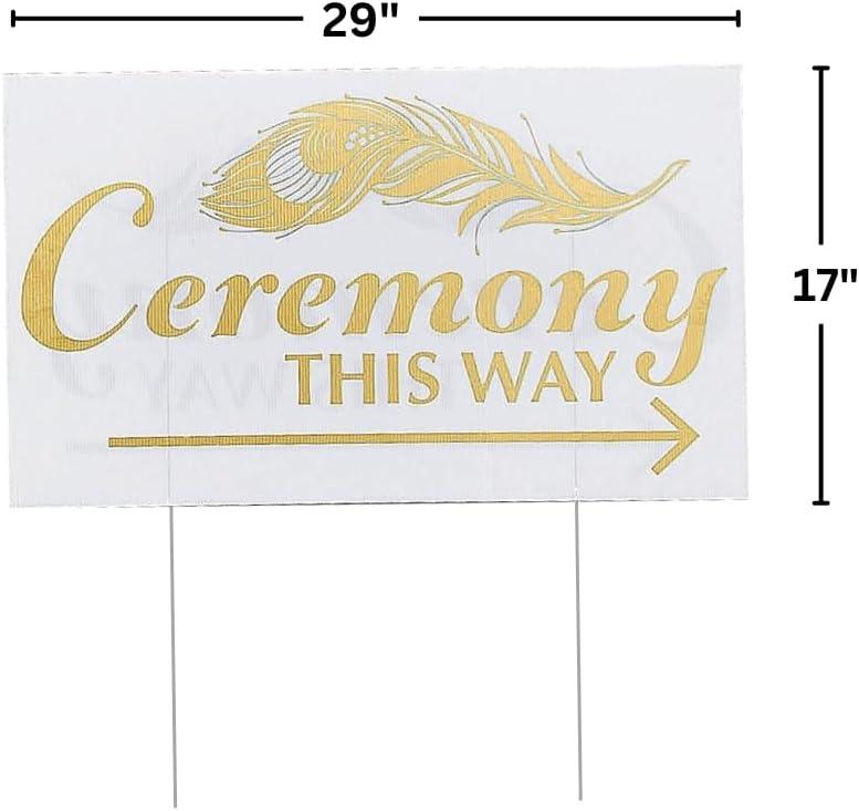 imageFun Express 29quot x 17quot DoubleSided Wedding Directional Sign Set 2pc Party ampamp Yard Decor Directional Signs for Weddings Event Decor 2 Pieces