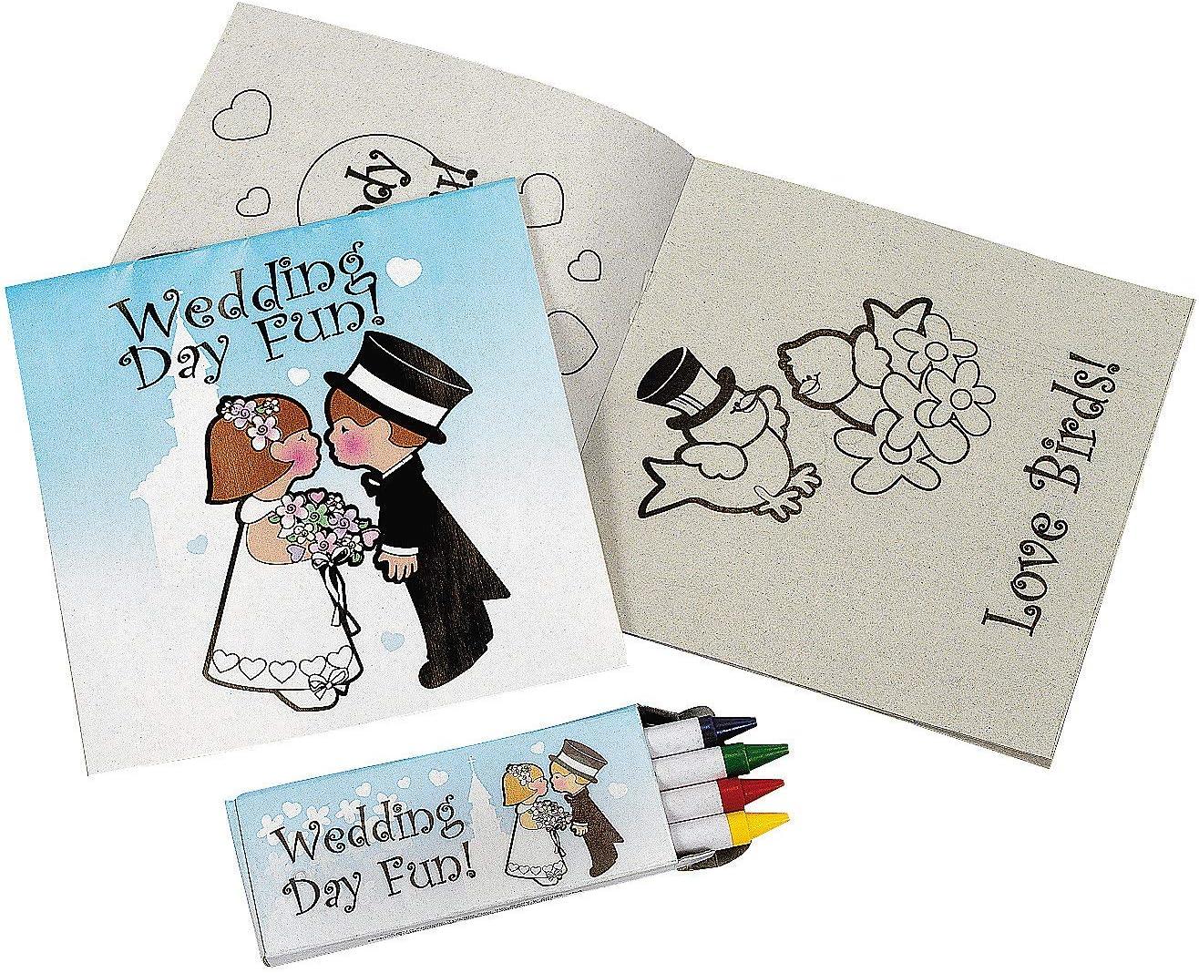 imageFun Express Childrens Wedding Coloring Books Set of 12 activity pads Crayons Included Wedding Favors for Kids