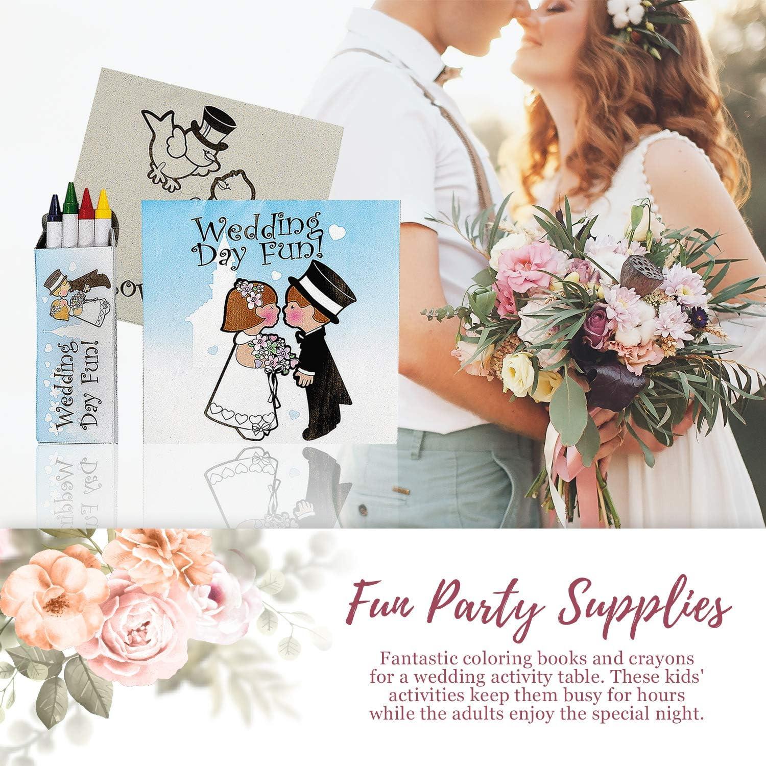 imageFun Express Childrens Wedding Coloring Books Set of 12 activity pads Crayons Included Wedding Favors for Kids