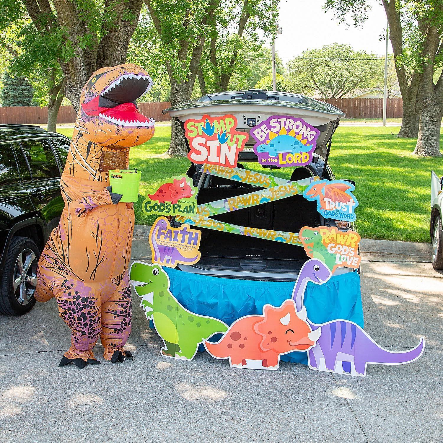 imageFun Express Religious Dinosaur TrunkorTreat Decorating Kit 11 Pc