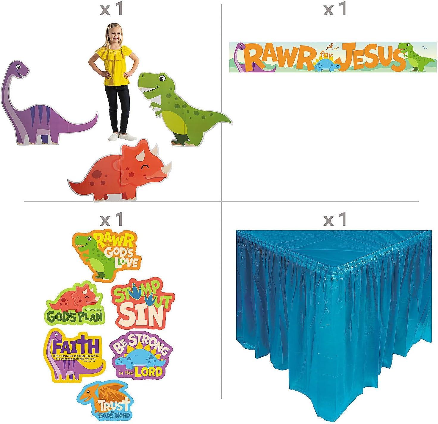 imageFun Express Religious Dinosaur TrunkorTreat Decorating Kit 11 Pc