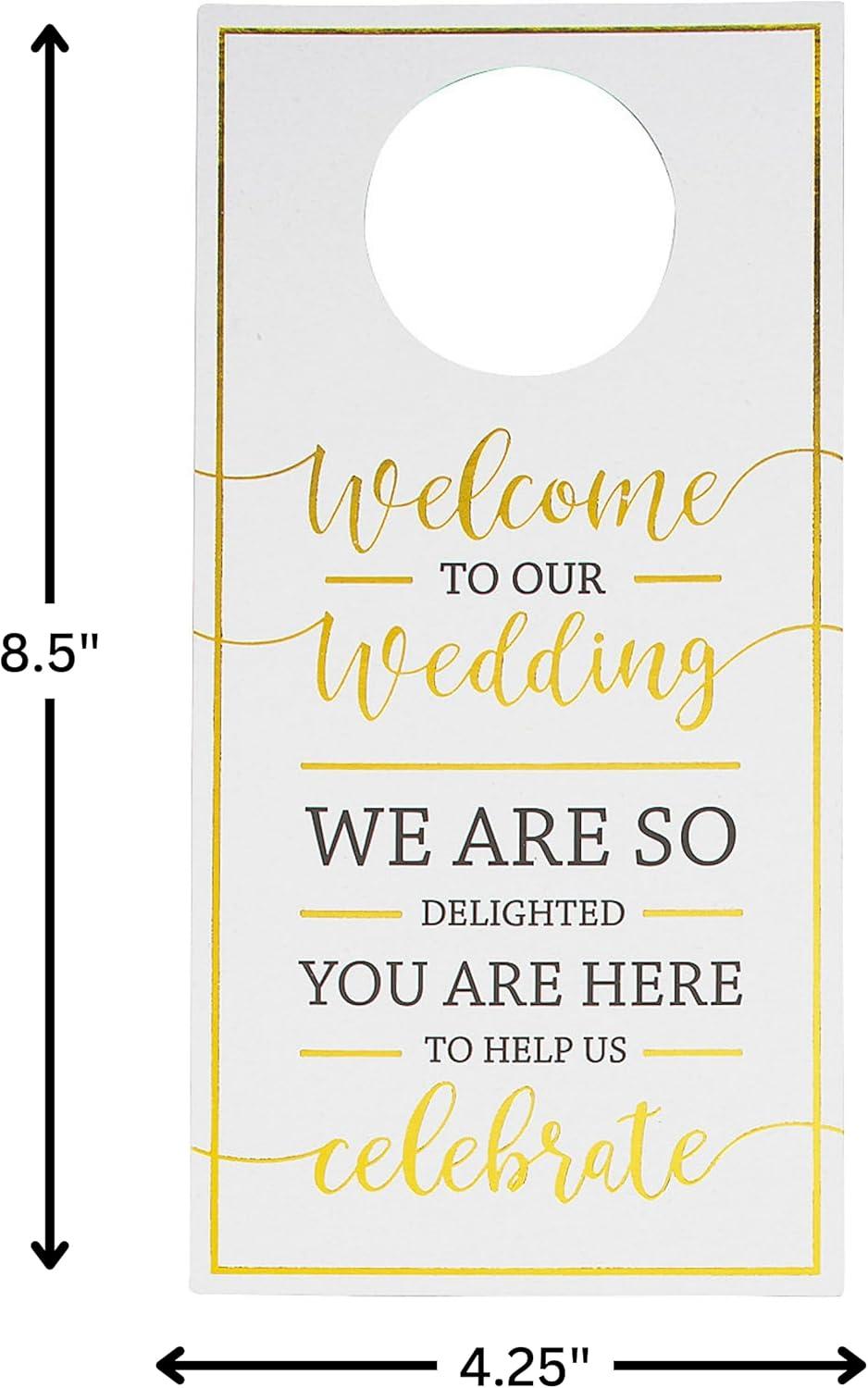 imageFun Express Wedding Hotel Door Hangers 85 inch DoubleSided Do Not Disturb Signs for Wedding Party Decor Perfect for Celebrations 24 Pieces White ampamp Gold