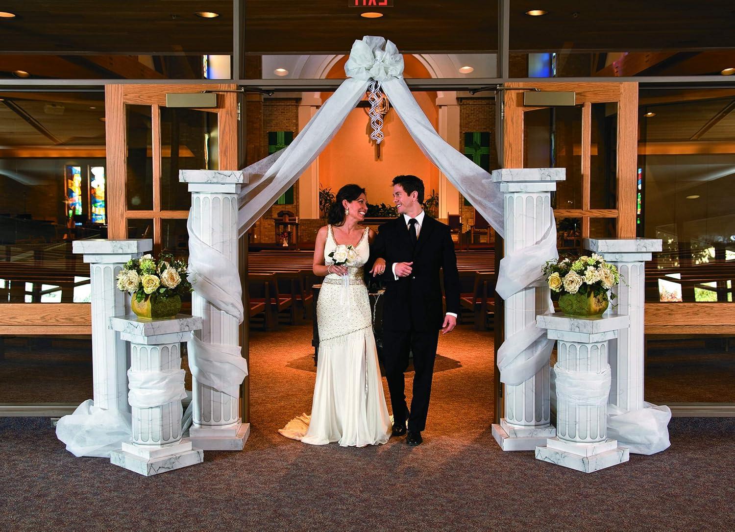 imageFun Express White Gossamer Roll Drapery Sheer Fabric Draping Fabric 1 Gossamer Fabric Roll 100 FT x 3 FT Prom Decoration ampamp Wedding Decoration Wedding Arch Draping Fabric Party Supplies