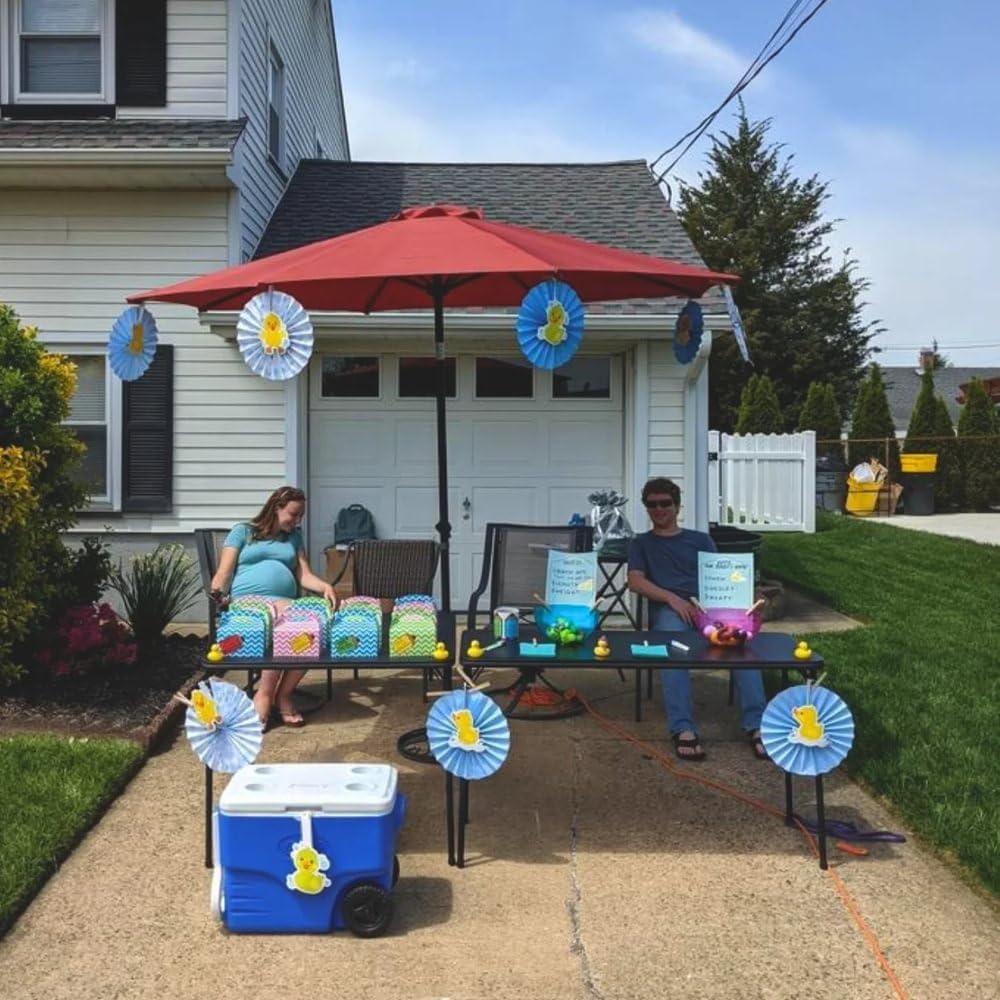 imageRubber Ducky Hanging Fans Set of 12 Baby Shower Gender Reveal and Birthday Party Decor