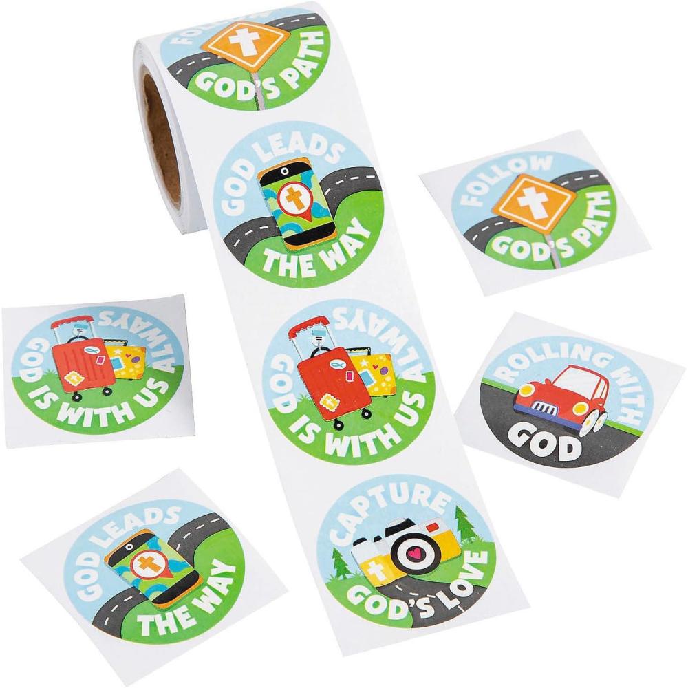 image1 12quot On The Road VBS Paper Sticker Roll  100 Pieces Vacation Bible School Supplies