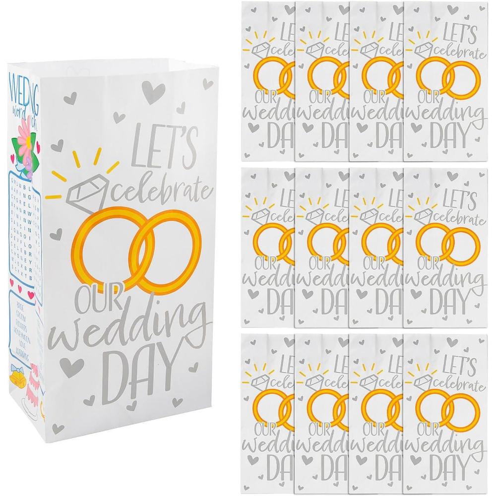 image5quot x 3 14quot x 10quot Medium Wedding Activity Paper Treat Bags 12 Pieces