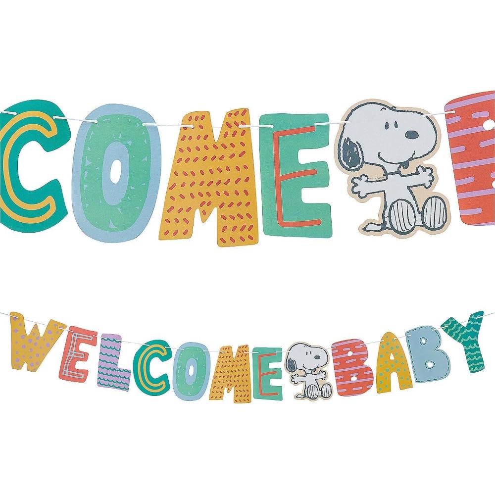 image7 ft Peanuts Snoopy Welcome Baby ReadytoHang Garland Decoration