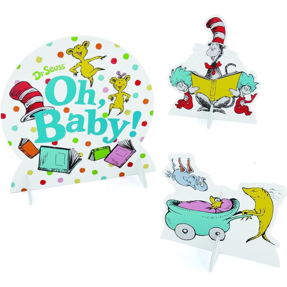 imageDr Seuss Baby Shower Centerpieces 3 Pieces