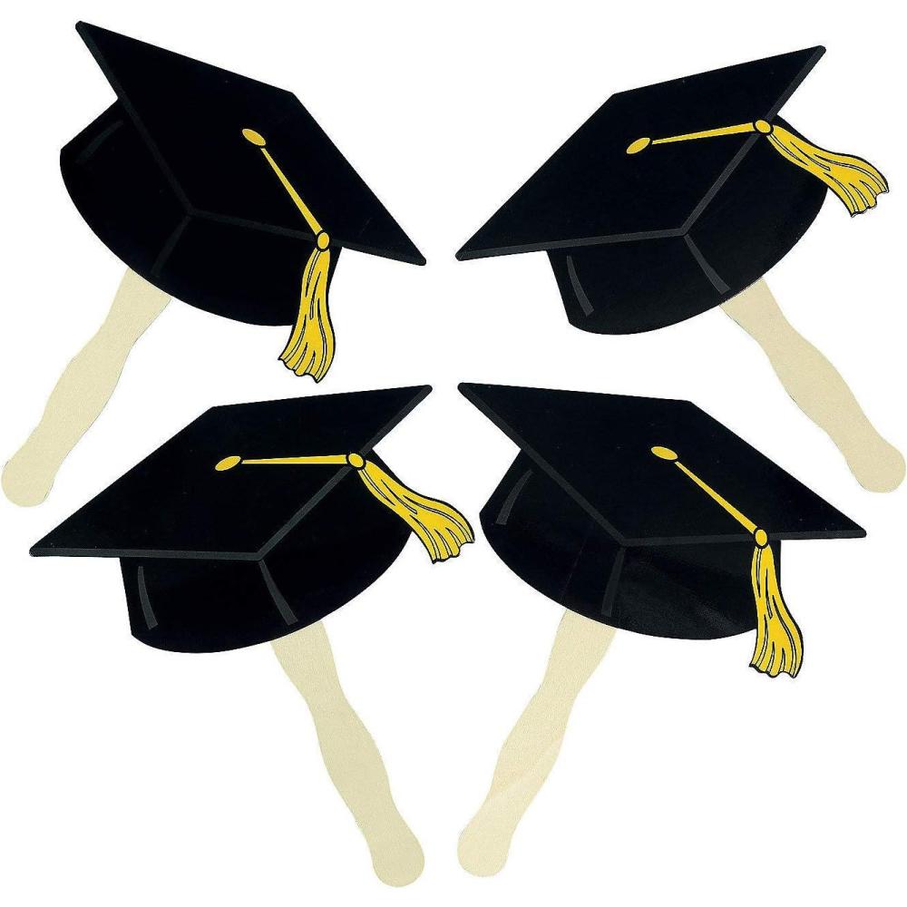 imageFun Express  Black Grad Cap Fan dz for Graduation  Party Supplies  Favors  Fans  Graduation  12 Pieces