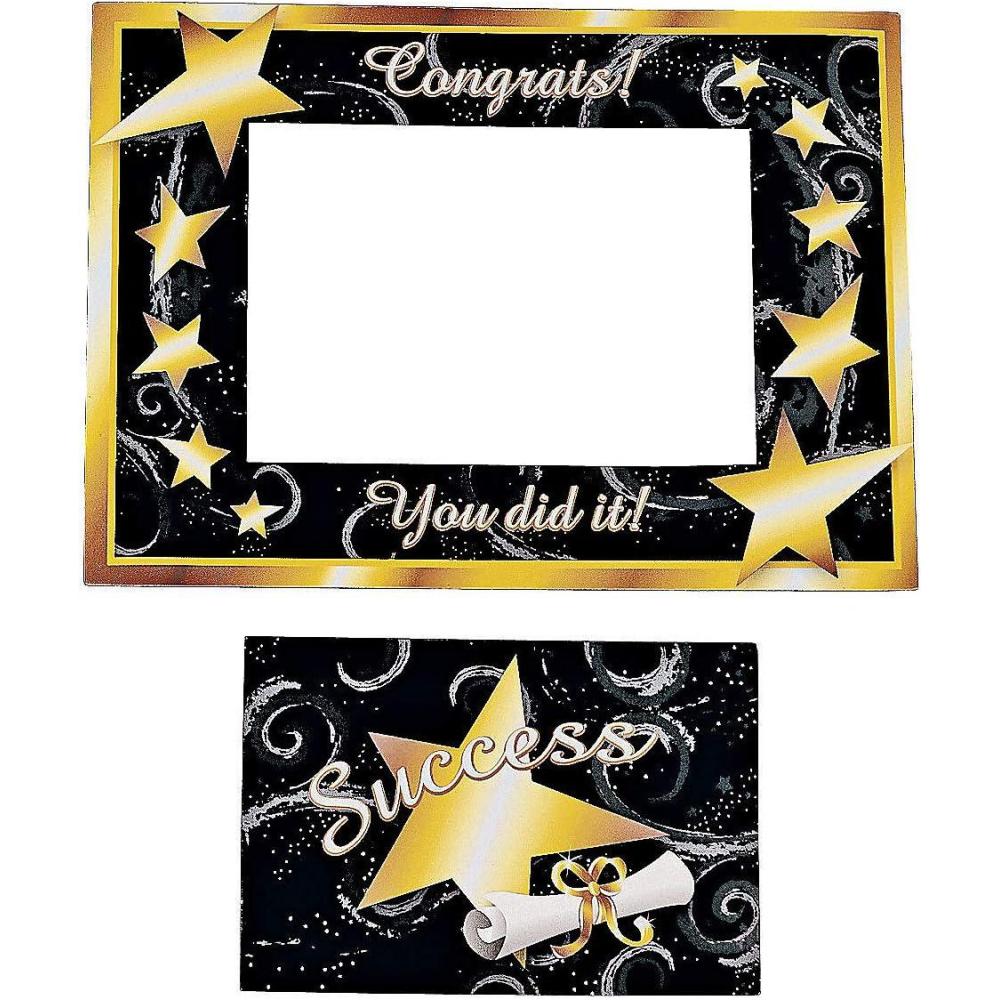 imageFun Express  Grad Magnetic Picture Frame  Blackgold for Graduation  Stationery  Office Supplies  Magnets  Graduation  12 PiecesMulticolour