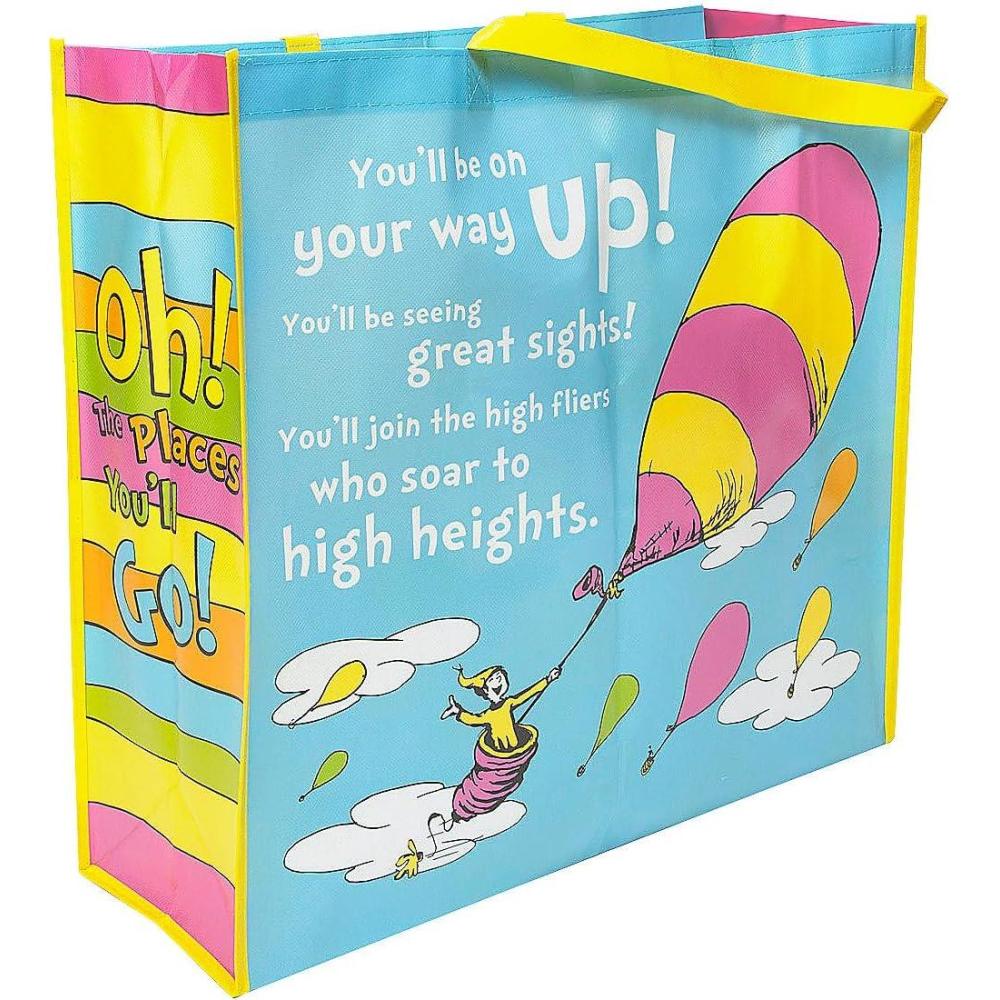 imageFun Express 19quot x 17 12quot Large Dr Seuss Oh The Places Youll Go Laminated Tote Bag