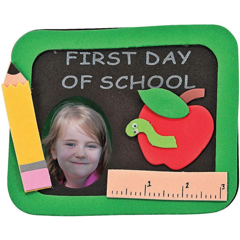 imageFun Express 1st Day of School Picture Frame Craft Kits  Males 12 DIY Magnet Frames  Back to School Teacher Classroom Supplies