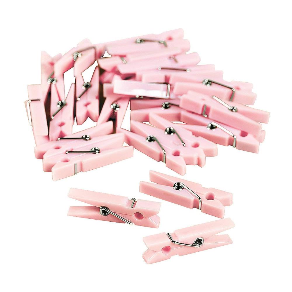 imageFun Express Baby Pink Mini Clothespin Baby Shower Party Favors 48 Pieces