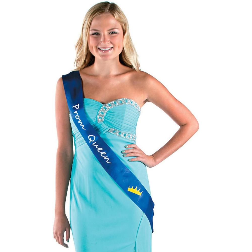 imageFun Express Blue Queen Prom Sash  Elegant Apparel Accessory for Prom Homecoming or Special Royal Events  Perfect for Celebrations Crowning Moments and Keepsakes  1 Piece