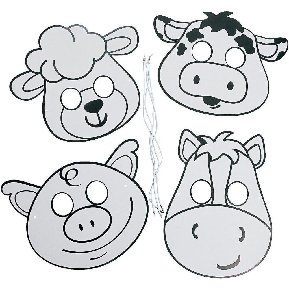 imageFun Express Color Your Own Farm Animal Masks  Creative DIY Crafts Kids Fun Home Activities  Ideal for Birthday Parties School Projects Group Events Family Fun and Educational Learning 12 Pieces