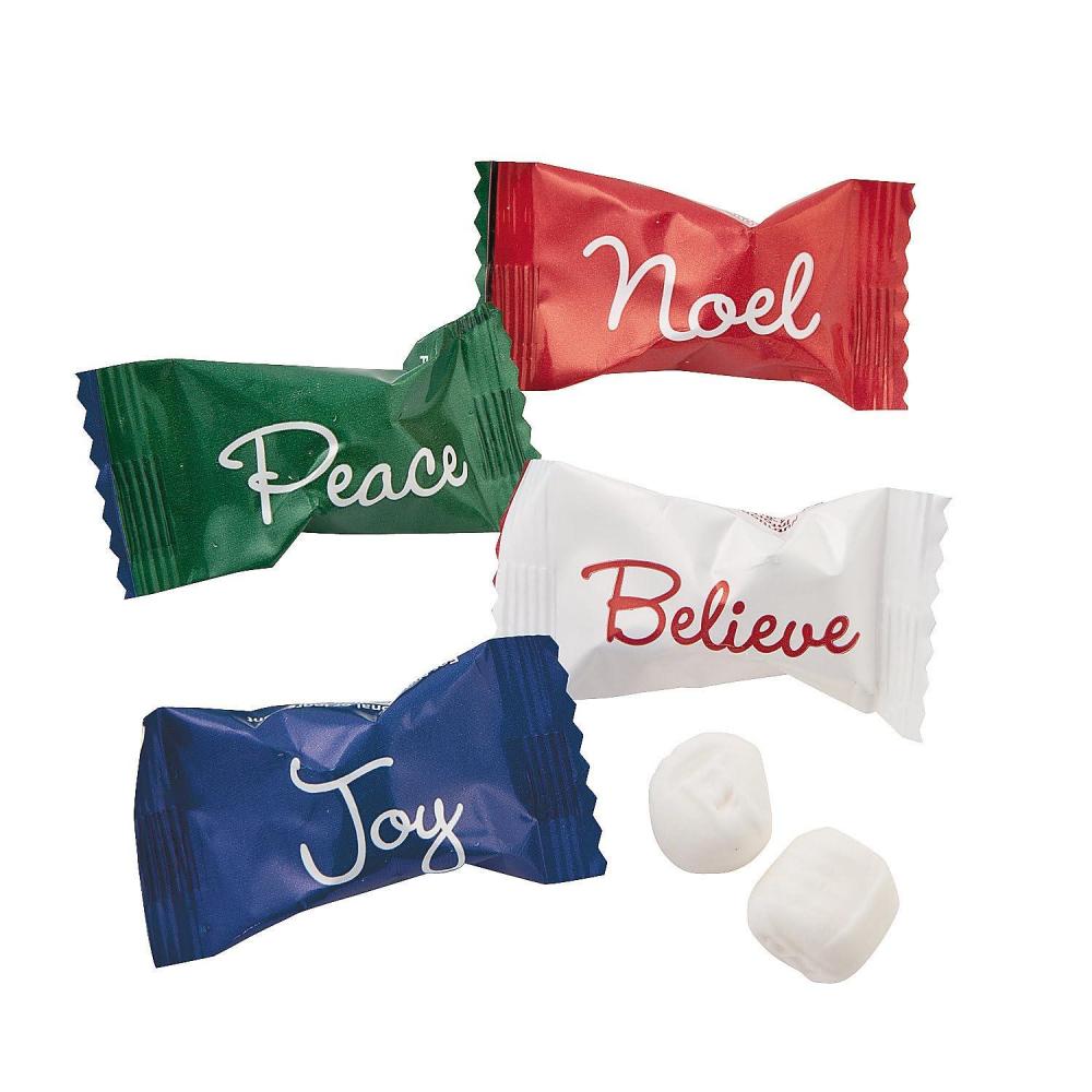 imageFun Express Faith Buttermints Individually Wrapped Christmas Candy Bulk  108 Pieces Holiday Mints with Scripture Messages  GlutenFree Soft Dinner Mints for Office Classroom ampamp Wedding Celebrations