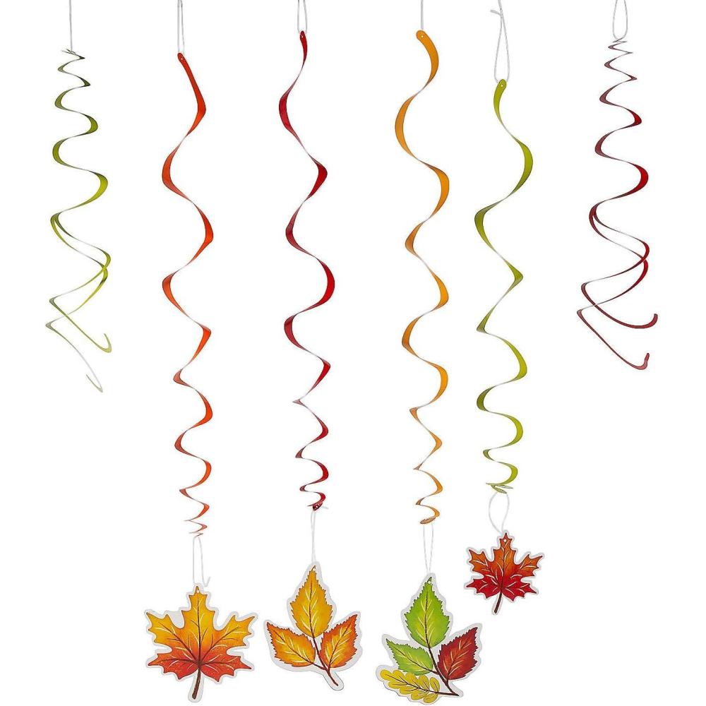 imageFun Express Fall Leaves Hanging Swirls  Party Decor  12 Pieces
