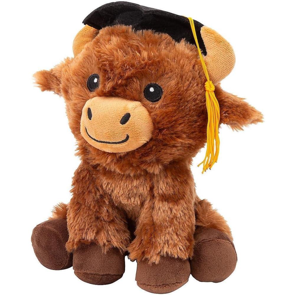 imageFun Express Graduation Mortarboard Stuffed Highland Cow