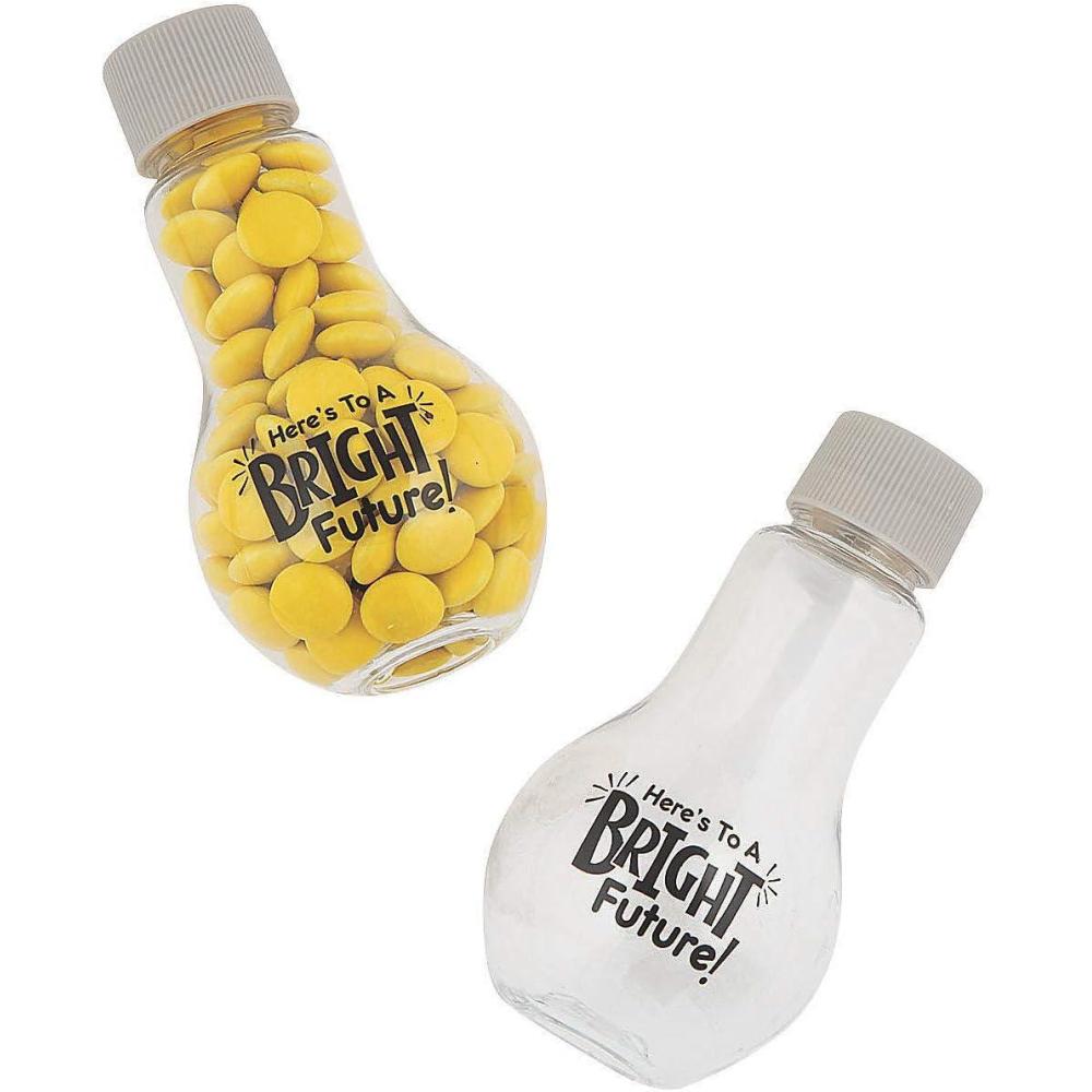 imageFun Express Heres to a Bright Future Lightbulb Shaped Containers  Set of 12  Graduation Party Supplies