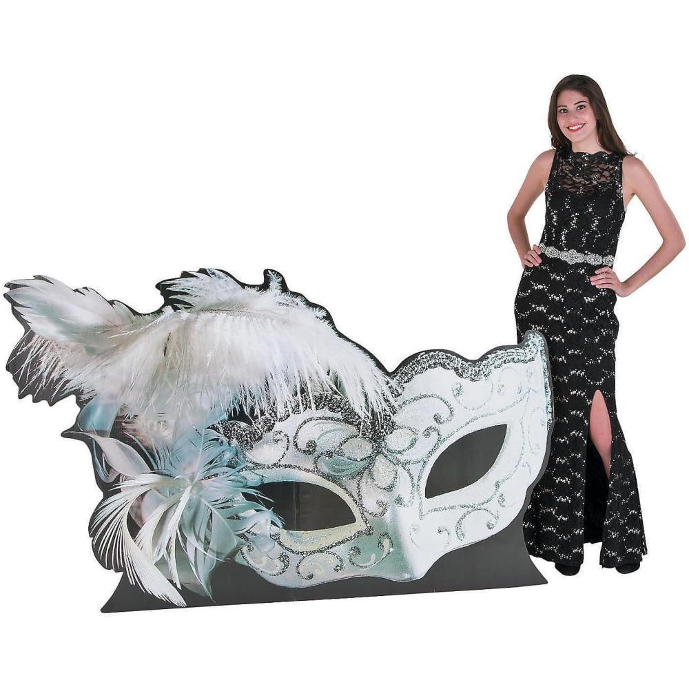 imageFun Express Masquerade Ball Decorations Life Size Cardboard Cutout  72quot x 45quot Giant Mask Standee for Party Photo Booth Props  Perfect for Prom Wedding ampamp Formal Event Decor